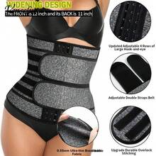 Entrenador de cintura corsé recortador cinturón para mujer pérdida de peso correa para el sudor moldeador de cuerpo faja deportiva faja quemadora de grasa - ganchos grises - Ver 8