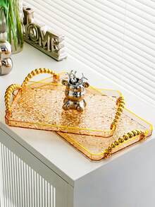 Elegant Plastic Tray Set: Rectangular Tea Tray, Home Use, Fruit Bowl, 2 Sizes Available - Medium And Large - Multicolor - View 5