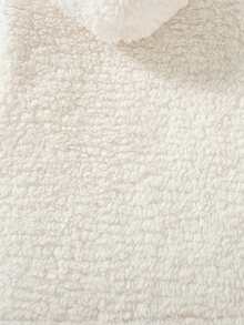 Jaket Plush Lucu dan Modis untuk Anak Perempuan dengan Pita Pink dan Resleting, Musim Dingin - Putih - View 9