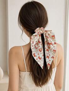 6PCS/Set Tropical Fish & Ocean Animal Cartoon Print Long Tassel Scrunchies, Soft & Comfortable Hair Ties For Women, Casual Versatile Fashion Ponytail Bun Hair Bands, Rubber Bands, Suitable For Daily Wear, Beach Vacation, Travel, Campus, Gifts, Cute & Sweet Style Women's Hair Accessories - Multicolor - View 4