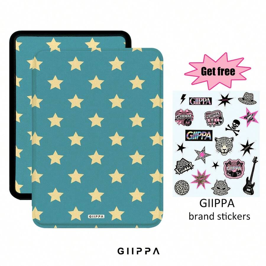 GIIPPA Kindle 電子閱讀器保護殼,書本式手持設計,星星圖案,相容 Kindle Paperwhite 5代/6代/7代、Paperwhite 10代/11代/12代、Kindle (Colorsoft)/10代/11代/12代及其他熱門機型,Kindle 保護殼/Kindle 配件 - 多色1 - 查看 1