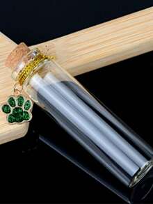 1pc Transparent Glass Pet Memorial Bottle With Paw Print Pendant, Mini Keepsake Jar For Dog Fur And Cat Whiskers, Pet Loss Memorial Gift For Pet Owners - Multicolor - View 12