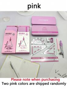 This 8-Piece Geometry And Drawing Tool Set Includes 4 Items: A Ruler, A Compass, A Pencil, An Eraser, And A Pencil Sharpener. It Is An Ideal Stationery Set For Schools And Students. - Sets - View 6