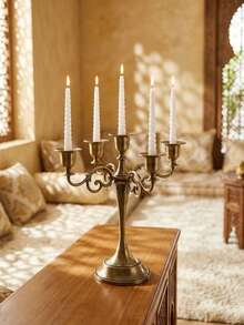 1件/1套復古黃銅金屬5臂燭台套組，歐式中世紀城堡風，婚禮派對宴會節日禮物氛圍裝飾燈 - 多款式 - 查看 14