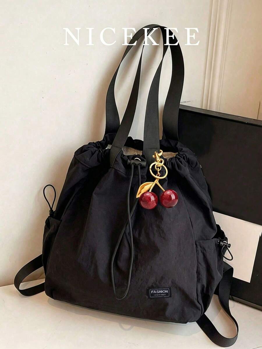 Bolso de mujer de gran capacidad, unicolor, diseño minimalista y versátil, portátil, adecuado para el uso diario, viajes y compras