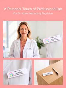 1/3/5pcs Customized Nurse Doctor Acrylic Name Badge, Intern Nurse Doctor Midwife Hospital Staff Pin, Hospital Employee Name Tag, Nurse Appreciation Gift Pin, Anniversary/Medical Party Souvenir - Multi-color (Rainbow) - View 7