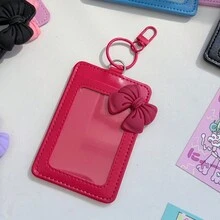 Giá đỡ photocard PU trang trí nơ màu pastel, bao bọc và trưng bày photocard, phụ kiện cho học sinh, trường học, văn phòng, quà tặng - A - Xem 11