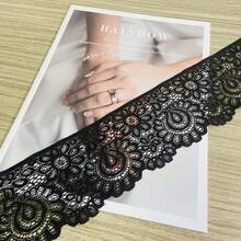 1/5" 柔軟彈性蕾絲飾邊，適用於衣物、領口與袖口延伸、內衣、背心、婚紗、裙子、髮飾、珠寶、領口、窗簾、手工藝品及其他家居裝飾，非常適合 DIY 衣物與縫紉初學者 - 多色D - 查看 3