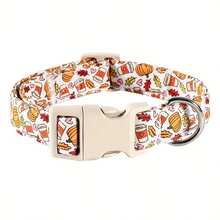 Autumn White Dog Collar, Polyester Adjustable Collar With Pumpkin And Coffee Cup Print, Suitable For Small And Medium Dogs Holiday Neckband - Mixed color - View 7