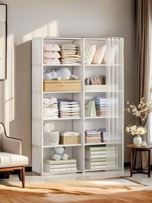 1pc Closet;Portable Closet,Closet Organizer,Fall Decor Home Multi-Functional,Small To Medium Size,Cube Bookshelf,Wardrobe,31.5 Inches/15.7 Inches Wide,Storage Rack,Shoe Rack,Freestanding Display,Free Assembly,Floor-Standing Storage Rack,With Curtain,Book Storage Cabinet,Bedroom Living Room Home,Suitable For Indoor Storage,Bedroom,Kitchen,Living Room,Study,Office Storage,Holiday Storage,Holiday Gift,Christmas Gift - Multicolor - View 2
