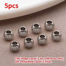 5pcs 3 4 5 6 8mmRound Spacer Beads Stainless Steel Metal Beads Cut Pattern Separators Beads For DIY Handmade Jewelry Accessories - Multicolor - View 15