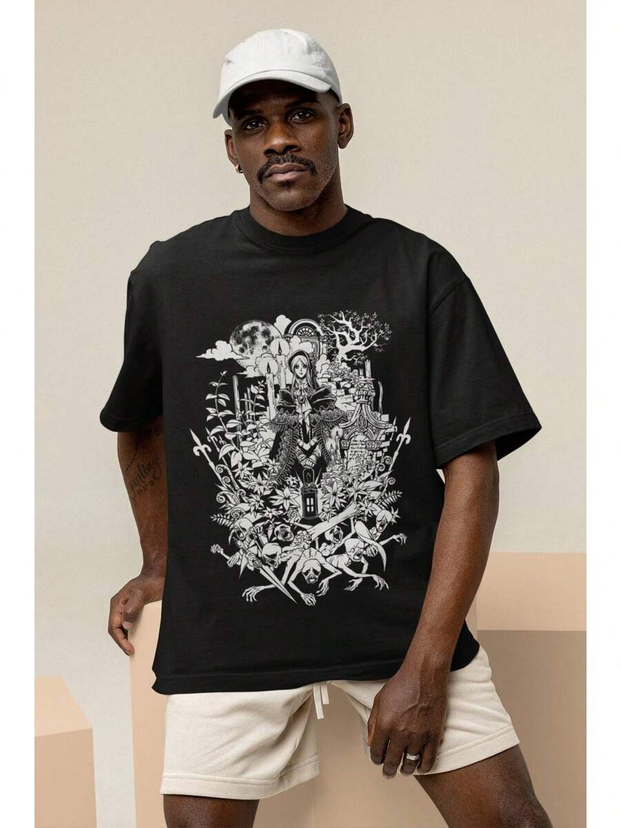 T-Shirt Unisex da Gaming Bloodborne, Maglietta del Cacciatore Padre Gascoigne, Stile Y2k HMCV - nero - Visualizzare 1