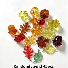 45pcs Acrylic Autumn Decor, Pumpkin & Maple Leaf Vase Fillers, Suitable For Thanksgiving, Halloween And Harvest Theme Parties, Ideal For Halloween, Christmas, Thanksgiving, Harvest Season And Yellow Tone Decor Lovers, Essential Holiday Table Decoration - Multiple Styles - View 10