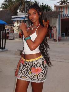 Faldas de moda de otoño para mujer, vestidos de playa largos, faldas largas elegantes con encaje brillante y patchwork, sexy, para fiesta de cumpleaños, vacaciones y playa - Marrón leopardo - Ver 6