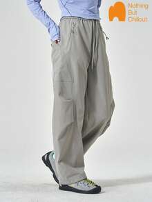NBCT Women's Sports Cargo Pants, Versatile Straight Leg Casual Long Pants - Grey - View 1