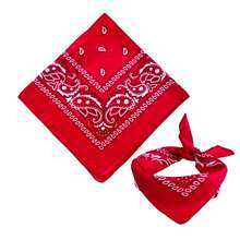 Premium Printed Bandana Scarf - Classic Style And Total Versatility - Kit Of 2 Units - RED - View 2