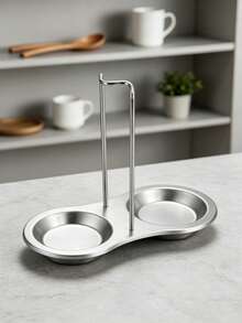 2pcs/1pc Stainless Steel Soup Spoon And Hot Pot Spoon Rack, Western Minimalist Kitchen Strainer Rack Storage Rack, Multi-Functional Utensil Rack, Suitable For Spatula, Soup Spoon Or Tongs, Kitchen Gadgets, Kitchen Supplies, Home Dining, Afternoon Tea, High-End Restaurant Supplies, Can Be Placed On Countertop, Kitchen Spoon Rack, Kitchen Tools, Christmas, Halloween. - Silver - View 8