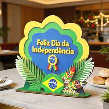 Brazil National Day Party Decoration Wooden Tabletop Ornament Holiday Celebration Plaque - Multicolor - View 9