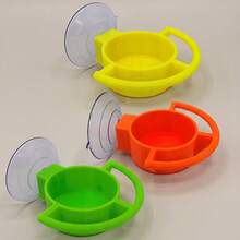 1pc Suction Cup Window Mounted Parrot Feeding Bowl With Dual-Sided Grip Rings, Multi-Color Detachable Feed Container, Wall/Glass Mountable Feeding Container, Suitable For Indoor/Outdoor Window-Side Parrot Feeding Layout Bird Cage Accessory - View 4