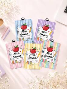 1pc Custom Teacher Apple ID Badge Holder, Personalized Teach Love Inspire Card Sleeve,Teacher Appreciation Gift,Back To School,Teacher Gift,Staff Tag - Multicolor - View 6