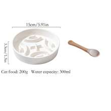 Ceramic Slow Feeder Bowl With Neck Protection Stand, Anti-Drop Food Bowl For Small Dogs And Cats, Anti-Choke Dog Bowl, Easy To Clean Ceramic Slow Feeding Dish For Cats And Dogs, Anti-Choke Neck Protection Pet Bowl - 200ml - View 32