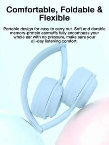 GENAI Headphone Nirkabel Over-Ear Warna Cream Macaron, Mikrofon Terintegrasi, Headphone Stereo HiFi Ringan yang Dapat Dilipat, Mendukung Kontrol Volume dan Bass Dalam, Penggunaan Ganda Berkabel 3.5mm, Cocok untuk Ponsel, Komputer, Kantor Rumah, dan Belajar - View 7