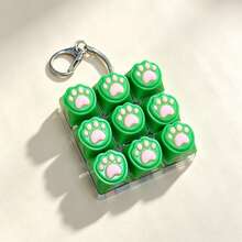 1 pieza Llavero de juguete con teclado de 9 teclas con forma de pata de gato, mini botón de tecla para alivio de presión, colgante para mochila, regalo sensorial para alivio de la ansiedad - Multicolor - Ver 25