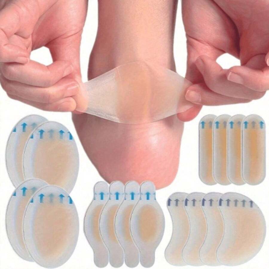 10/20pcs Multi-Shape Hydrocolloid Heel Blister Pads, Invisible Anti-Chafing Foot Patches, Suitable For High Heels And New Shoes, Toe And Heel Cushioning Pads, Waterproof Blister Patches For Daily Wear - One Size Fits All - View 1