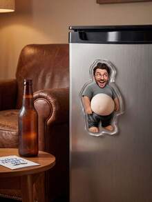 1/3/5pcs Customized Funny Face Acrylic Fridge Magnets, Quirky Photo Gift, Cute Decorative Fridge Magnets, Unique Personalized Face Magnets, Acrylic Big Belly Fridge Magnets, Prank Funny Birthday Gift For Friends, Couples, Dad, Boyfriend - Multicolor - View 9
