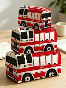 校園風「FIRE BUS」圖案鉛筆袋/文具收納袋－多功能大容量設計，可用於存放辦公用品、創意多功能鉛筆袋或便攜旅行化妝包，適合學生與成人日常使用，滿足文具收納、日常整理、過夜旅行、度假與健身房收納需求，開學必備宿舍用品（2D圖案，非刺繡） - 多色 - 查看 3