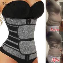 Entrenador de cintura corsé recortador cinturón para mujer pérdida de peso correa para el sudor moldeador de cuerpo faja deportiva faja quemadora de grasa - ganchos grises - Ver 3