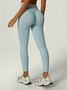 UONNOU 3pcs Women's Seamless High Waist Butt Lifting Colorblock Long Leggings, Fitness Casual Sports Wear - Multicolor - View 4
