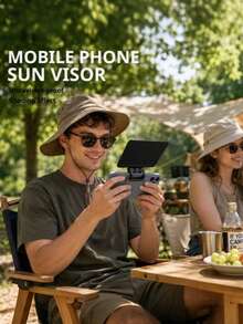 Foldable Clip On Phone Sun Shade,Universal Adjustable Cell Phone Sun Visor Clip, Anti Glare Phone Screen Shade For Car Navigation Cycling Fishing Driving Outdoor Smartphone Sun Shield - Black - View 6