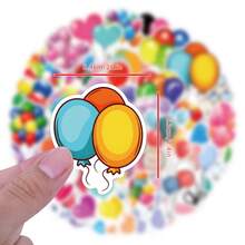 60 Stück Ballon Aufkleber Schreibwaren Graffiti Aufkleber, Aufkleber für Party, Wasserflasche, Sammelalbum, Laptop, Skateboard, Computer, Geschenktüten, Umschlagversiegelung, Bürobedarf, für Teenager Fans Schulbedarf - Ballonaufkleber - Übersicht 2
