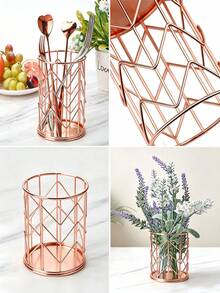 Metal Hollow Pen Holder Makeup Brush Holder For Makeup Brush Stationery For Desk Office Home School Storage And Organization Basket Multifunctional Storage Rack Back To School Dorm Room Essentials College Bathroom Accessories Home Decor - Multicolor - View 10