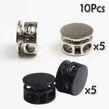 10/20Pcs Round Double Hole Metal Buckle, Hoodie Hat Drawstring Stopper, Adjustable Pig Nose Buckle Accessory, Clothing Elastic Band Tightening Buckle, Backpack Cord Lock, DIY Garment Accessories - Multicolor - View 22