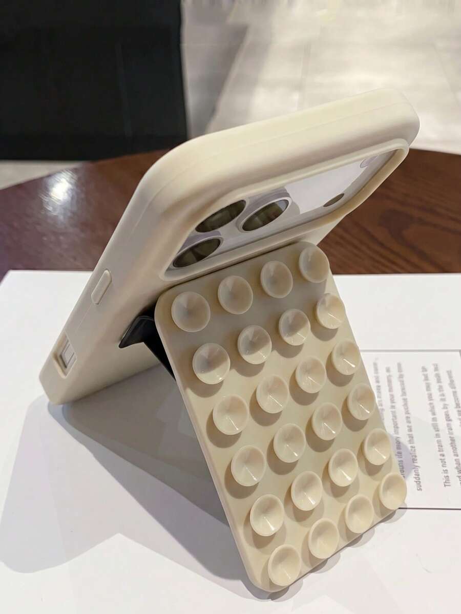 1件可愛功能性夏季多巴胺色吸盤支架液態矽膠手機殼，適用於 iPhone 18 Pro Max 17 Air 16 15 14 13 12 11 Pro Max Plus 軟背蓋