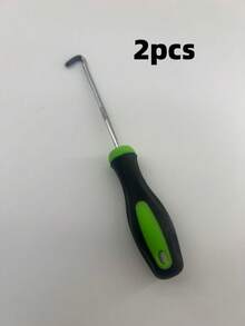1pc Heavy Duty Metal U-Shaped Gardening Tool, Green And Black Handle, For Weeding, Crevice Cleaning And Seal Ring Removal - Multicolor - View 9