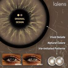 Lalens 深棕色無縫自然漸層圓形隱形眼鏡，1對年用美容隱形眼鏡 DIA 14.20MM BC 8.6MM 批發，適合深色與淺色眼睛的自然融合色調，適用婚禮拍攝、日常妝容、美學派對、約會眼部美化 - secret garden brown - 查看 6