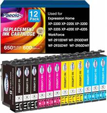 Paeolos 604XL Ink Cartridges 12 Pack Compatible Expression Home XP-2200 XP-2205 XP-3200 XP-3205 XP-4200 XP-4205 Workforce WF-291 - View 1