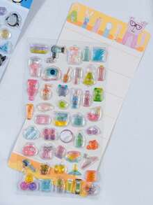 Cute 3D Animal Embossed Resin Stickers, Rabbit Dog Cat Crystal Decals, DIY Laptop Water Bottle Phone Case Decorative Stickers - Multicolor - View 13