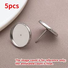 5pcs/Lot 8/10/12/14mm Stainless Steel Earring Studs Blank Post Base Pins With Earring Plug Findings Ear Back For Jewelry Making Supplies Accessories - Steel Color - View 17