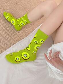 1/5/10 Pairs Women's Mid-Calf Socks, Funny Banana Cartoon Unisex Sports Style Long Socks, Crazy Happy Socks - Multicolor - View 4