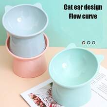 Cat Ear Shaped Elevated Pet Feeder, Non-Slip Base, Comfortable Neck Design - 3 Colors Pet Feeding Bowl (Pink/Green/Blue) - 500 - View 6