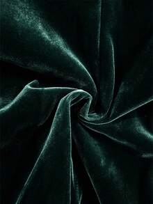 Women's Autumn/Winter Office Daily Holiday Composite Velvet Fabric Solid Color Slim Fit Double-Breasted Long Sleeve Blazer & Flared Pants Set - Dark Green - View 8