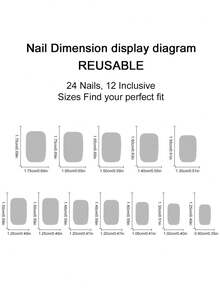 Monina Gothic Ins Style 24pcs Dark Sweet Cool Starry Cat Eye Press-On Nails, Devil Eye Chic High-End Fashion Versatile Skin-Brightening Fake Nails, Must-Have For Girls - Black - View 9