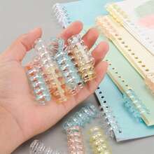5/42 Random Color Loose-Leaf Binders, 5-Hole Plastic Binding Strips, Loose-Leaf Binders, Plastic Rolls, Detachable Loose-Leaf Inserts, Easy-Open Page Fasteners, Suitable For Organizing Loose-Leaf Paper And Office Supplies. Loose-Leaf Notebook - Sets - View 6