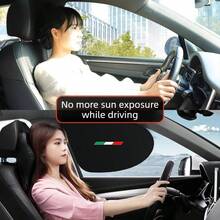 Italian Tricolor Car Front Window Sunshade, 1 Pair, Provides Visibility/Heat Insulation/Protects Interior Environment, Car Interior Blackout Cooling Protection Accessory - 1pair - View 6
