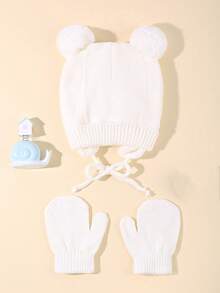 Gorro de punto bordado para bebé, cálido y cómodo, adecuado para el juego al aire libre y el uso diario de los niños pequeños - Multicolor - Ver 37