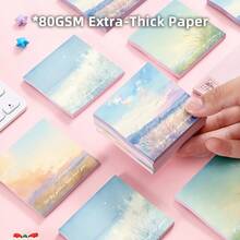 Random 50/200pcs 7.62X7.62cm Sticker Set, Cartoon Forest Mushroom Sticky Notes, High Adhesion, Reusable Removable Stickers, Suitable For Journals, Planners, Office, School, Home, Large Quantity Cute Stationery Gifts - one-size - View 7